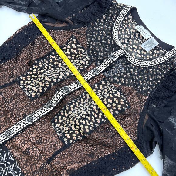 Anthropologie Beguile by Byron Lars Allusione Dress Black Lace Insert Sheath 6p - Picture 7 of 15